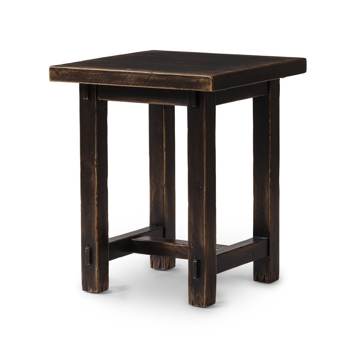 boku no table 【walnut】 Rinda End Table Distressed Walnut Four Hands