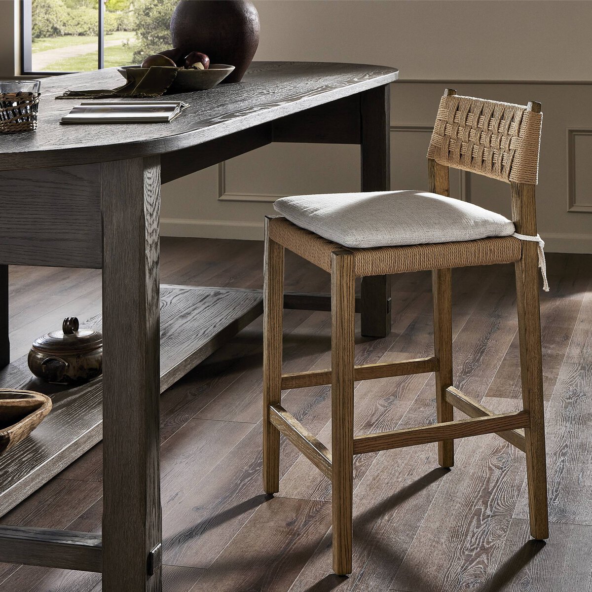 Hamlin Bar + Counter Stool Dover Crescent Four Hands