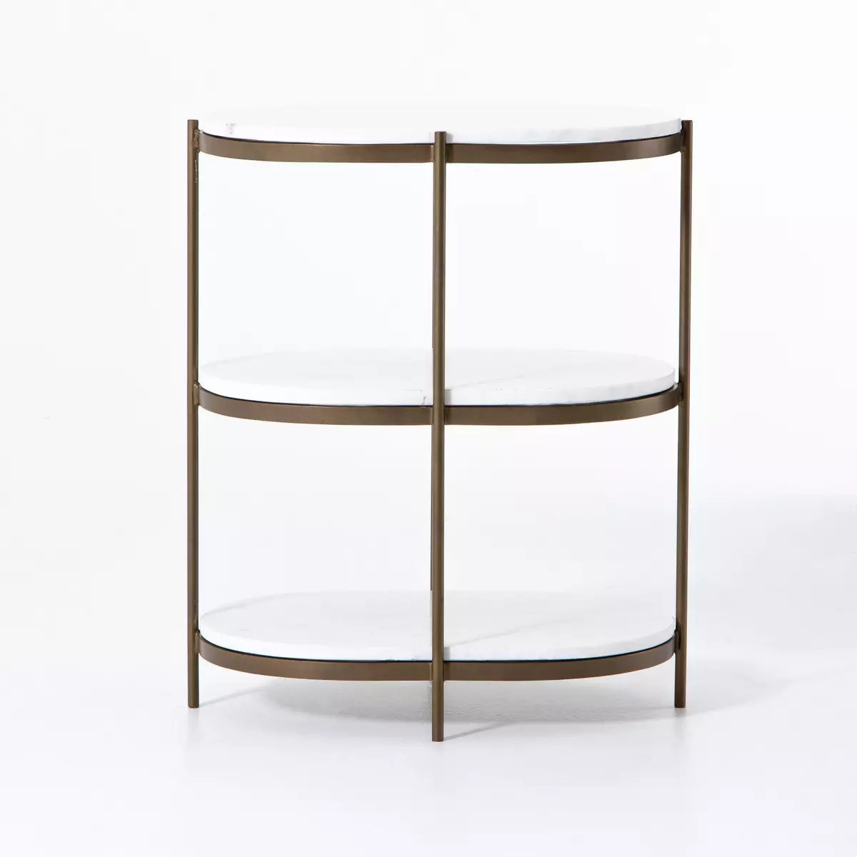 Oval Antique Brass Console Table