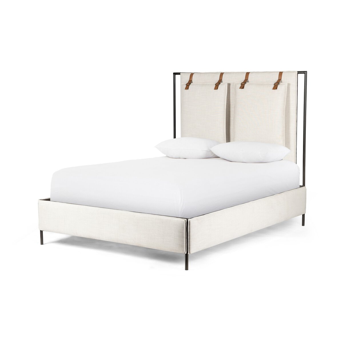 Leigh Upholstered Bed Hockney Ivory Four Hands Leigh Upholstered Bed Hockney Ivory Four Hands