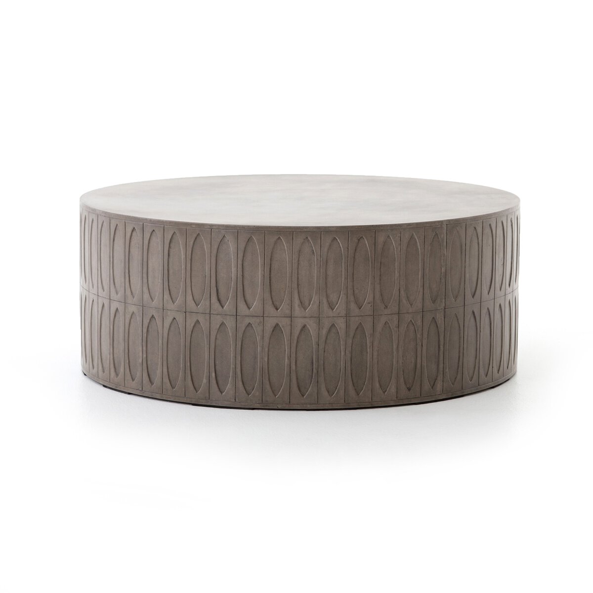 Colorado Drum Coffee Table Grey Concrete Four Hands