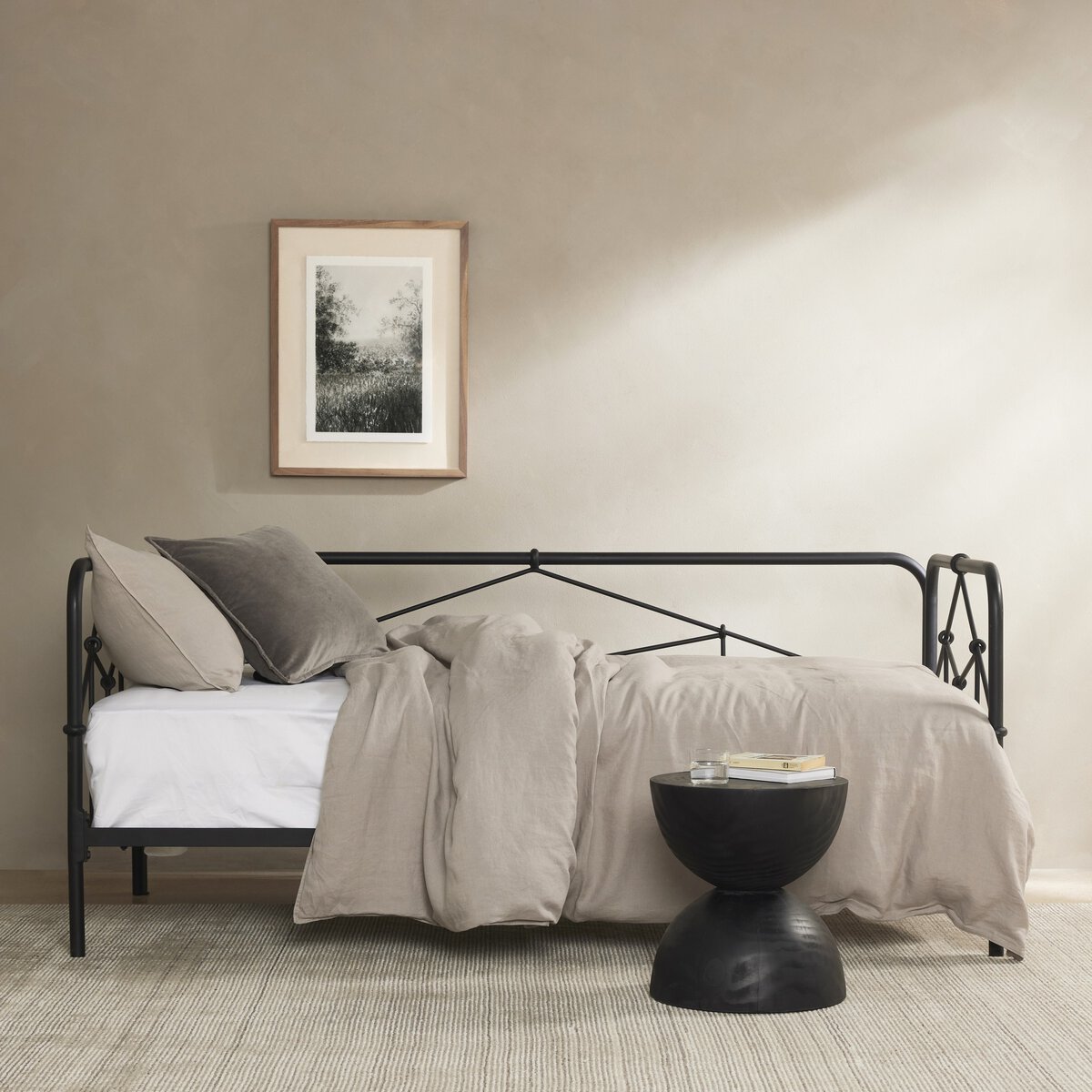 Casey Daybed Sandblasted Vintage Black Four Hands