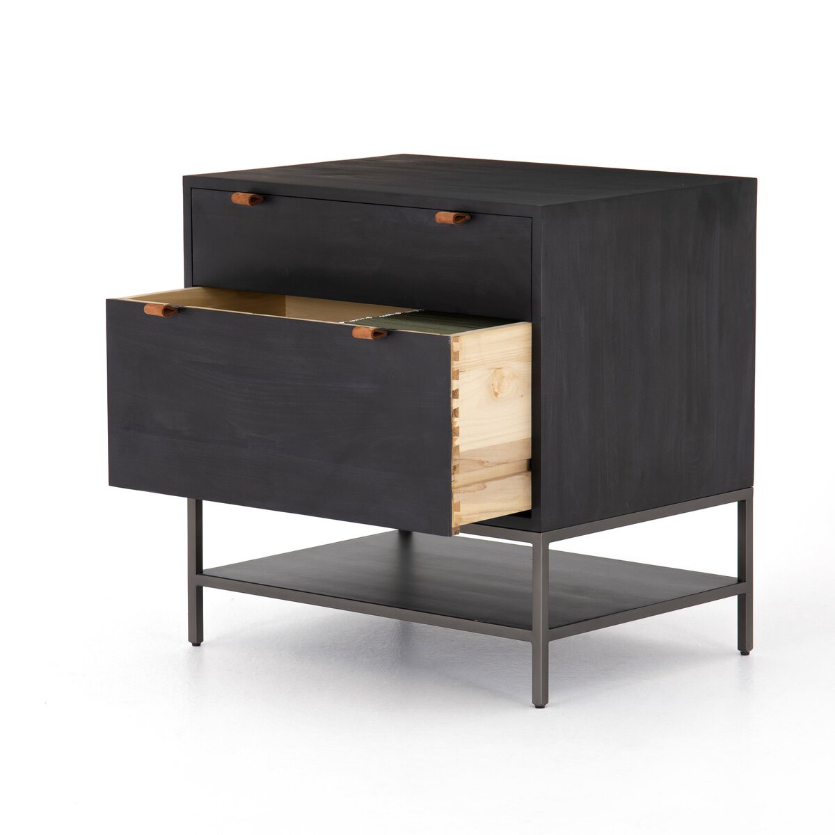 Trey Modular Filing Cabinet Black Wash Poplar Four Hands
