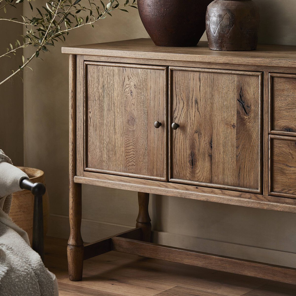 Bari Sideboard Weathered Oak Veneer Four Hands