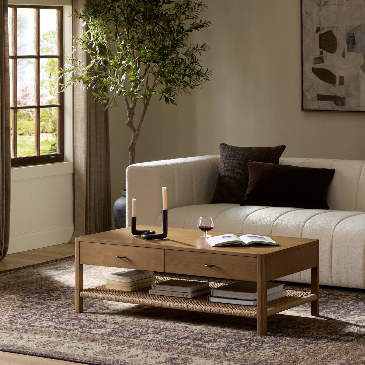 Zuma Coffee Table Dune Ash Veneer Four Hands