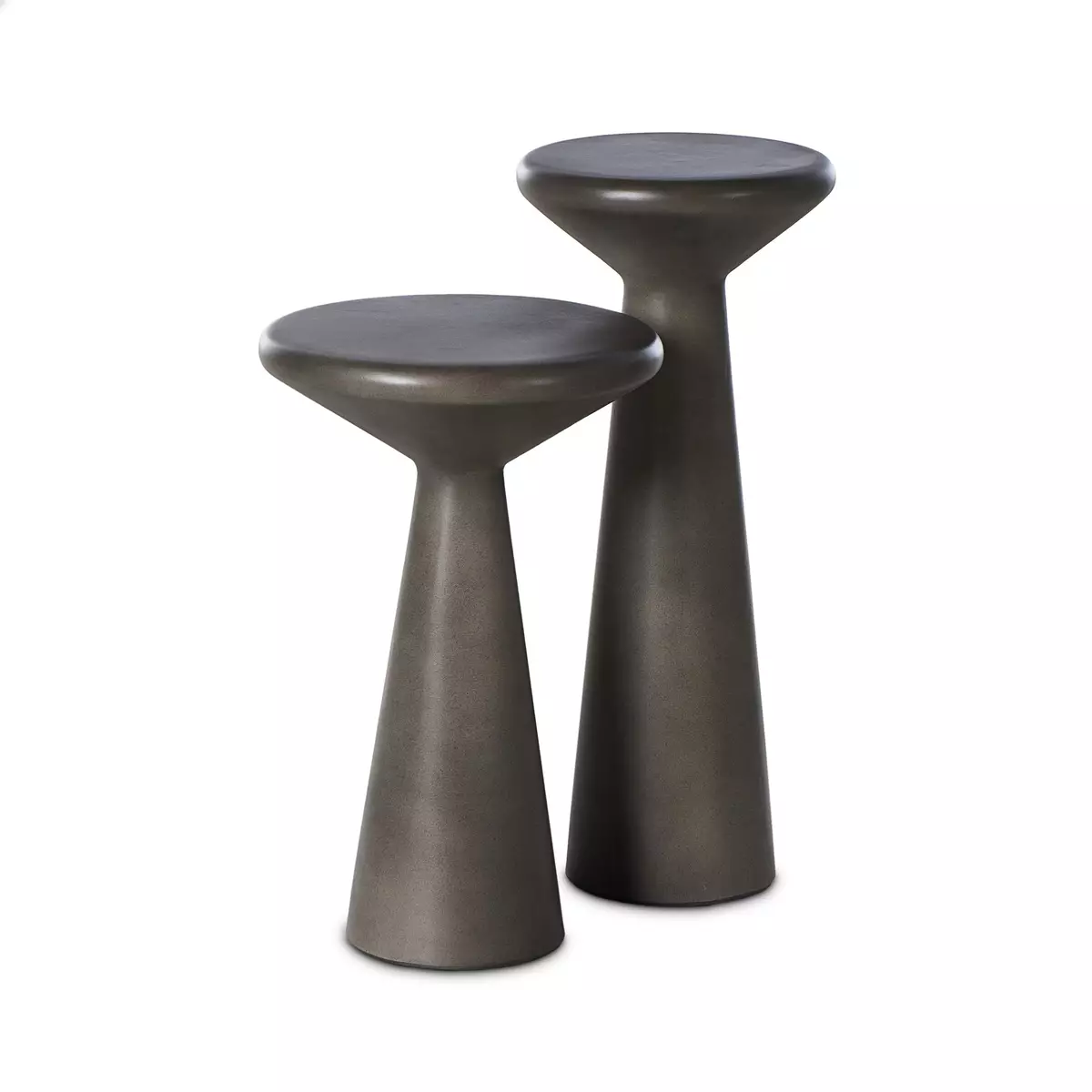 Ravine Concrete Accent Tables, Set Of 2 Dark Grey Four Hands