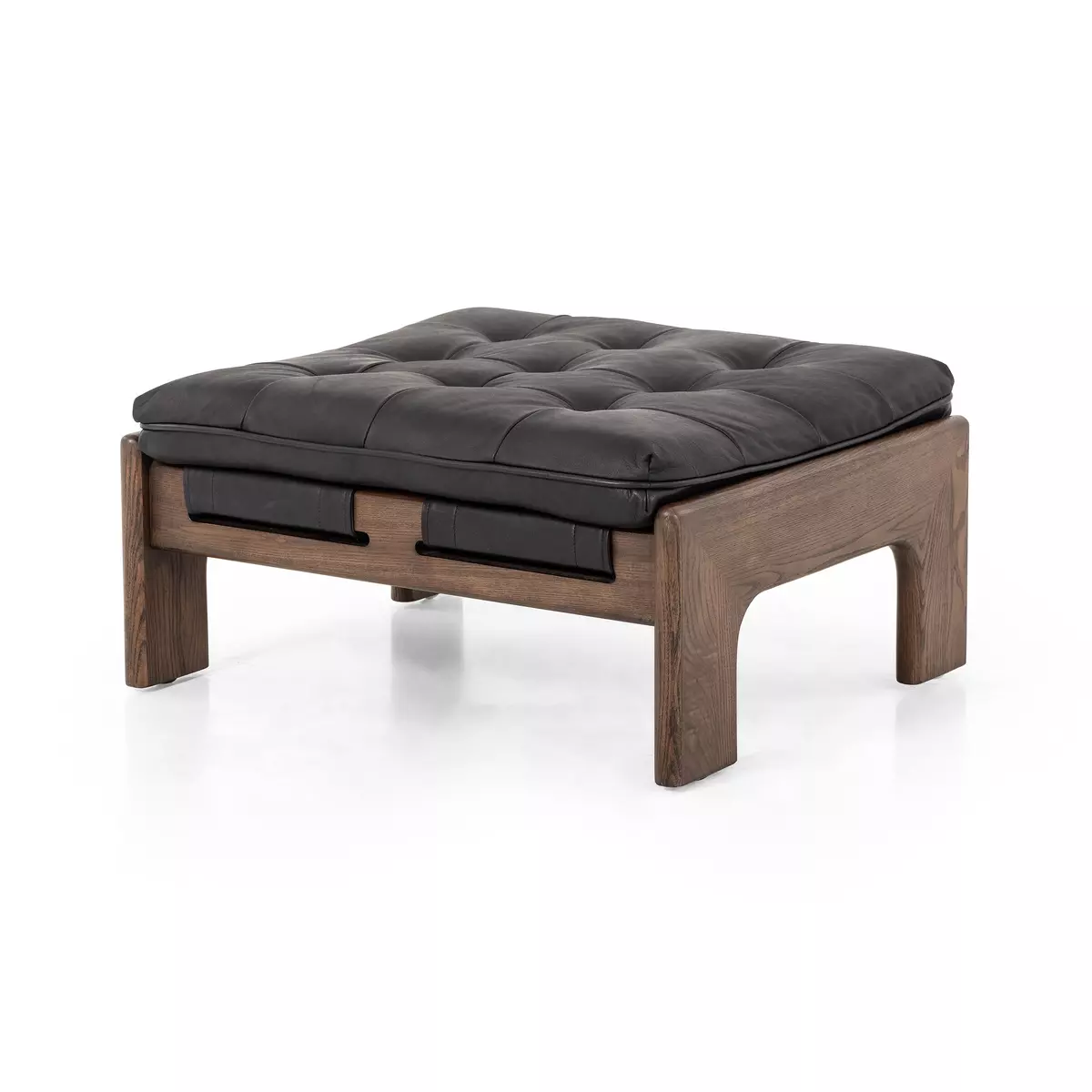 Four hands outlet leather ottoman